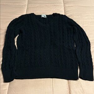 5/$25 St. John's Bay Black V-Neck Cable Sweater